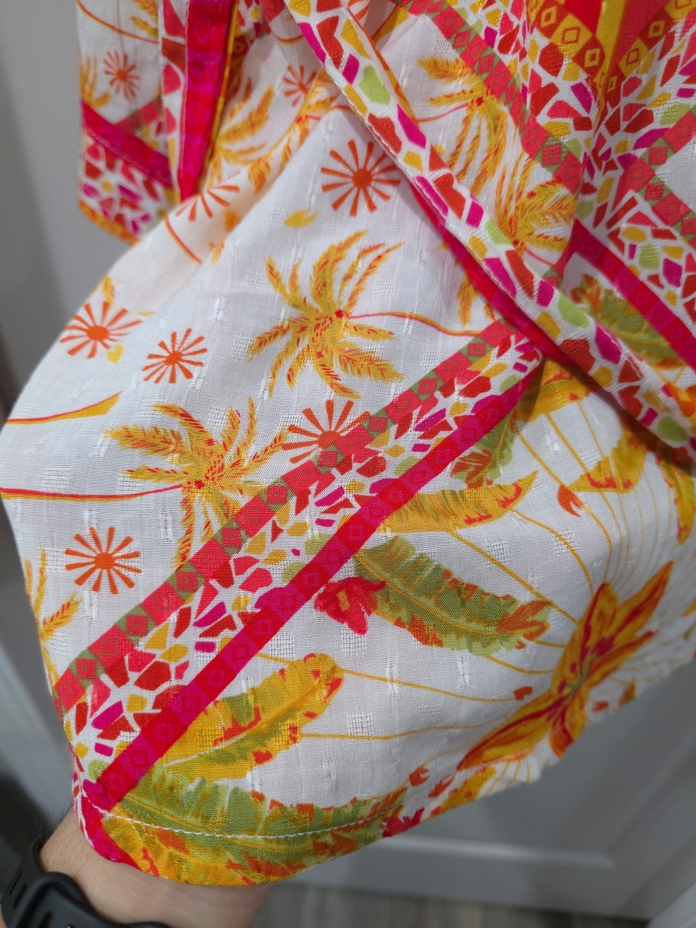Haute Hippie Vibrant Multicolor Pineapple Floral Tie-Waist Kimono Cardigan, Nwot - Picture 14 of 16